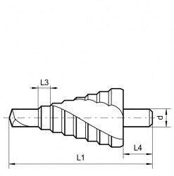 Sveder stopničasti HSS, 2 spirali