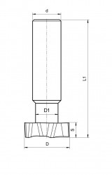 Rezkar za T-utore HSSE prečni rez