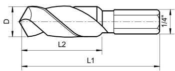 Spiralni sveder HSS bit-1/4