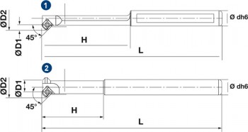Grezilo modularno 45&deg; za posnemanje robov