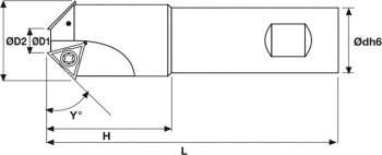 Držalo rezkarja za posnemanje robov 30°, 45°, 60° za TCMT 1102 / 16T3