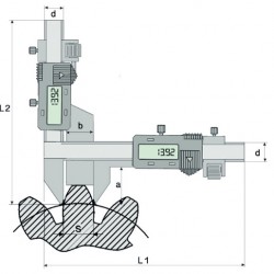 Merilo pomično digitalno za preverjanje višine in debeline zobnikov