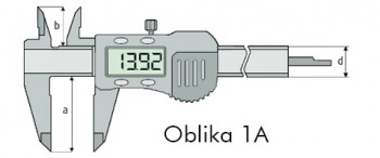 Merilo pomično digitalno s tankim merilnim kljunom