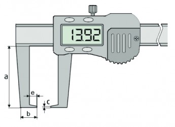Merilo pomično digitalno za merjenje zunanjih utorov - ravna konica