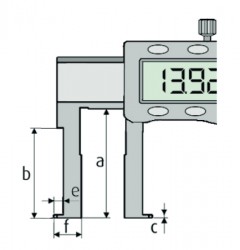 Merilo pomično digitalno za merjenje notranjih utorov - ravna konica