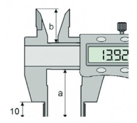 Merilo pomično digitalno 0-150 mm z zamaknjenim kljunom za majhne utore