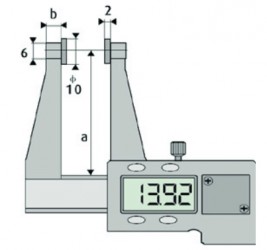 Merilo pomično digitalno za debelino pločevine, dolžini kljuna 50 ali 80 mm