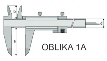 Merilo pomično iz orodnega jekla s fino nastavitvijo - kromirana skala in nonij