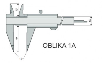 Merilo pomično malo s koničastim kljunom 100 mm DIN 862
