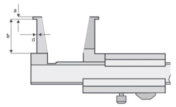 Merilo pomično za merjenje notranjih utorov DIN 862
