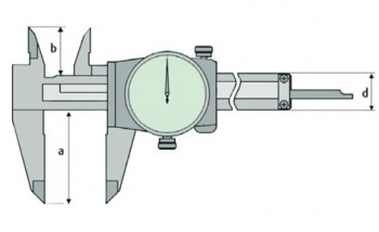 Merilo pomično z merilno uro 100 mm DIN 862