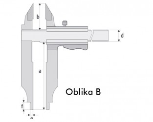 Merilo pomično precizno z rezalnimi konicami in brez fine nastavitve DIN 862