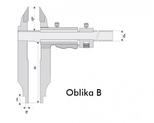 Merilo pomično precizno s konicami in s fino nastavitvijo DIN 862