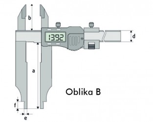 Merilo pomično digitalno s konicami in fino nastavitvijo