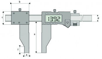 Merilo pomično digitalno masivno s premičnim merilnim kljunom in fino nastavitvijo