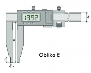 Merilo pomično digitalno brez konic z induktivnim merilnim sistemom DIN 862, ABS, IP 65