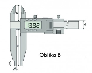 Merilo pomično digitalno s konicami in induktivnim merilnim sistemom DIN 862, ABS, IP 65