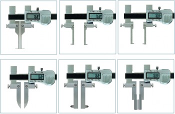 Merilo pomično digitalno univerzalno, funkcija PRESET, komplet 7 kos