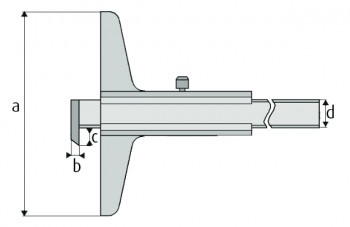 Merilo pomično globinsko s kavljem, izmenljivo DIN 862