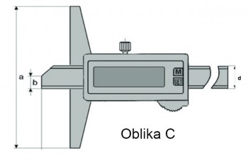 Merilo pomično globinsko digitalno DIN 862, vodoodporno IP 67