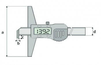 Merilo pomično globinsko digitalno s kljuko DIN 862