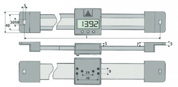 Merilo pomično vgradno digitalno DIN 862, vodoravno, kapacitivni merilni sistem