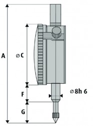 Merilna ura analogna, merilno območje 30 mm ali 50 mm