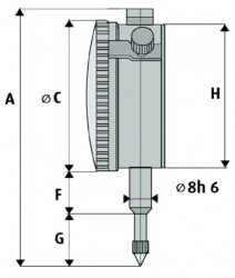 Merilna ura analogna z veliko številčnico, merilno območje 50 mm, Φ 80 mm