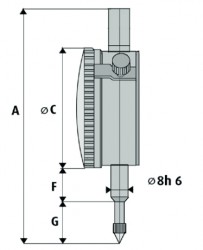 Merilna ura analogna, odčitek 0,001 mm, merilno območje 1 mm ali 5 mm