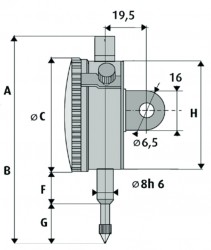 Merilna ura analogna z nastavkom za vpenjanje na stojalo