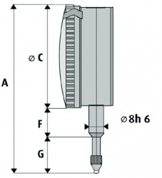 Merilna ura analogna z veliko številčnico DIN 878, nerjaveča