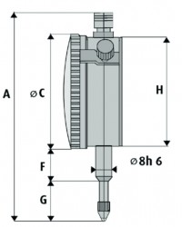 Merilna ura analogna s podaljški in ploščico, merilno območje 30 mm, odčitek 0,01 mm