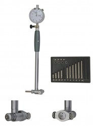 Merilnik točnost notranjih izvrtin z indikatorjem, merilnimi vijaki in jekleno glavo