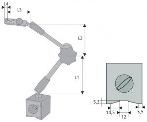 Merilno stojalo mehansko magnetno s centralnim vpenjanjem