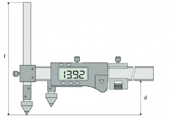 Merilo pomično digitalno za merjenje razdalje med izvrtinami, ABS, funkcija PRESET