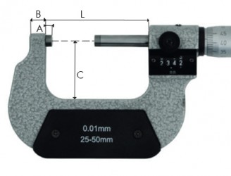 Mikrometer analogni zunanji s števcem DIN 863