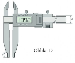 Merilo pomično digitalno s križnimi konicami, ABS, funkcija PRESET