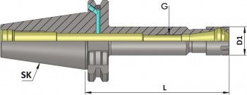 Glava vpenjalna SK40 Mini DIN69871 oblika AD/B